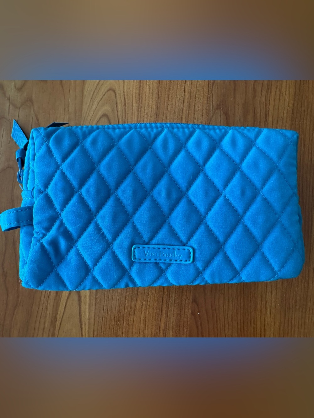 Vera Bradley Quilted Turquoise Cosmetic Pouch